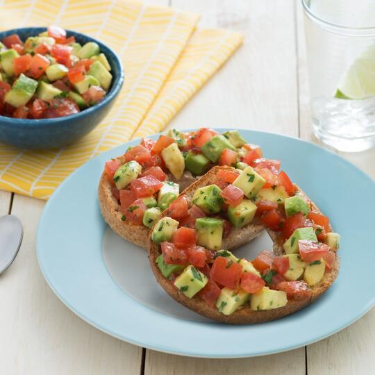 Sweet Chili Avocado Bruschetta Bagel Dempster's